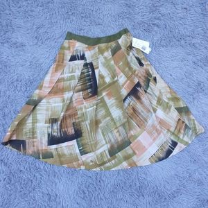 Women's Anne Klein 100% Silk Pleated Midi Skirt